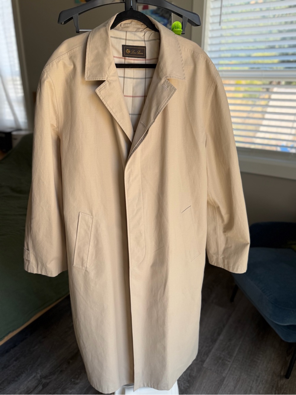 Loro Piana Rainmate Storm System Coat Men's IT 58 US 48 Beige Trench Overcoat